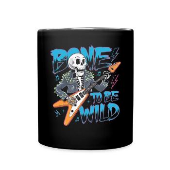 Squelette Guitariste Joueur Bones Guitariste Musicien - Mug uni - noir - Devant