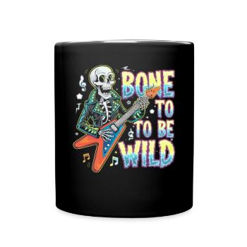 Squelette Guitariste Joueur Bones Guitariste Musicien - Mug uni - noir - Devant