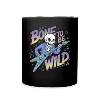 Squelette Guitariste Joueur Bones Guitariste Musicien - Mug uni - noir - Devant