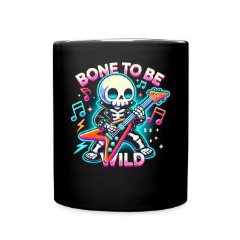 Squelette Guitariste Joueur Bones Guitariste Musicien - Mug uni - noir - Devant