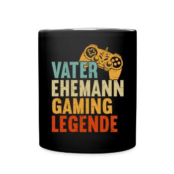 Gamer Papa Papa Amateur de jeux vidéo PC - Mug uni - noir - Devant