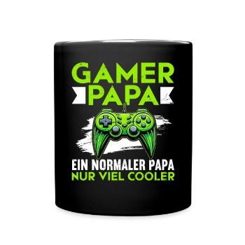 Gamer Papa Papa Amateur de jeux vidéo PC - Mug uni - noir - Devant