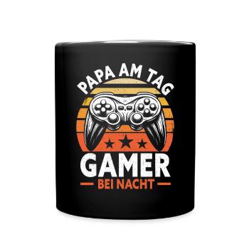 Gamer Papa Papa Amateur de jeux vidéo PC - Mug uni - noir - Devant