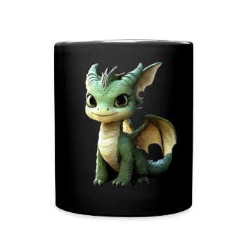 Dragon Petit Vert Bébé Dragon Mignon Dragon - Mug uni - noir - Devant