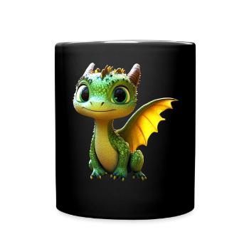 Dragon Petit Vert Bébé Dragon Mignon Dragon - Mug uni - noir - Devant