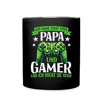 Gamer Papa Papa Amateur de jeux vidéo PC - Mug uni - noir - Devant