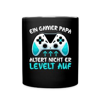 Gamer Papa Vater Gaming Liebhaber Videospieler PC - Tasse einfarbig - Schwarz - Vorne