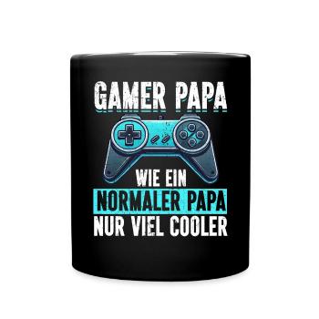 Gamer Papa Vater Gaming Liebhaber Videospieler PC - Tasse einfarbig - Schwarz - Vorne