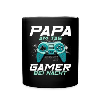 Gamer Papa Papa Amateur de jeux vidéo PC - Mug uni - noir - Devant