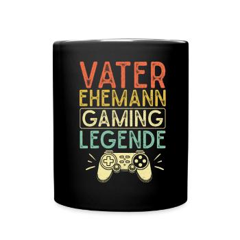 Gamer Papa Papa Amateur de jeux vidéo PC - Mug uni - noir - Devant