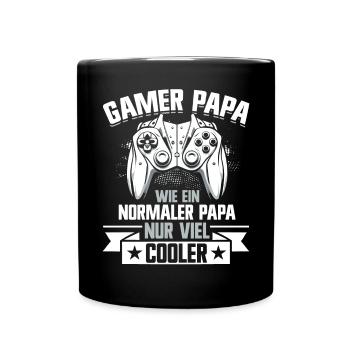 Gamer Papa Vater Gaming Liebhaber Videospieler PC - Tasse einfarbig - Schwarz - Vorne