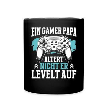 Gamer Papa Vater Gaming Liebhaber Videospieler PC - Tasse einfarbig - Schwarz - Vorne