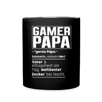 Gamer Papa Papa Amateur de jeux vidéo PC - Mug uni - noir - Devant