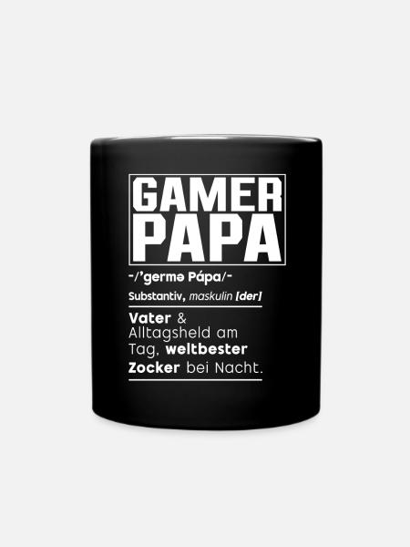 Gamer Papa Vater Gaming Liebhaber Videospieler PC - Tasse einfarbig - Schwarz
