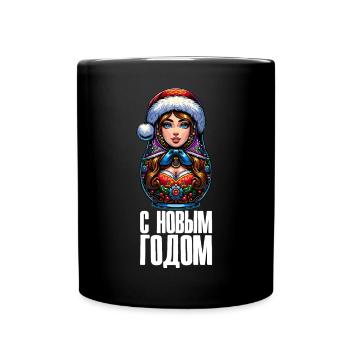 Russian Matryoshka Christmas Russia - Full Colour Mug - black - Front