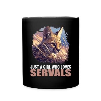 Servale Serval - Tasse einfarbig - Schwarz - Vorne