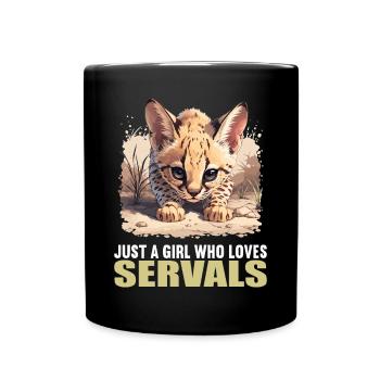 Servale Serval - Tasse einfarbig - Schwarz - Vorne