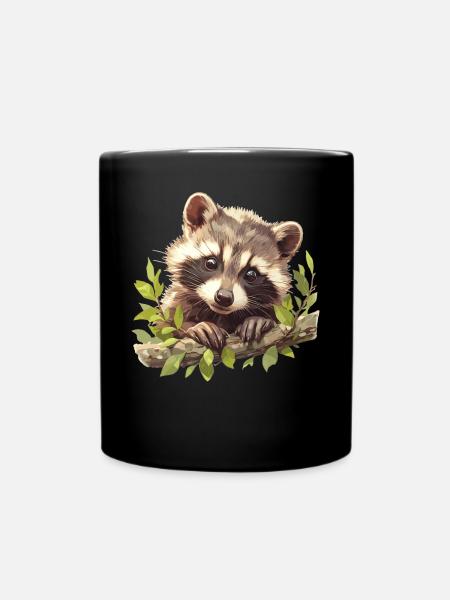 Waschbären Waschbär - Tasse einfarbig - Schwarz