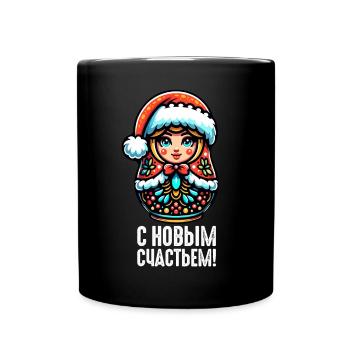 Matriochka russe Noël Russie - Mug uni - noir - Devant
