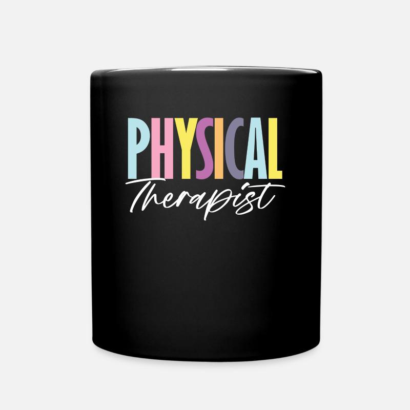 Bunter Physical Therapist Schriftzug - Tasse einfarbig - Schwarz