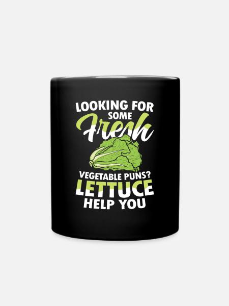 Looking For Some Fresh Vegetable Puns Lettuce - Tasse einfarbig - Schwarz