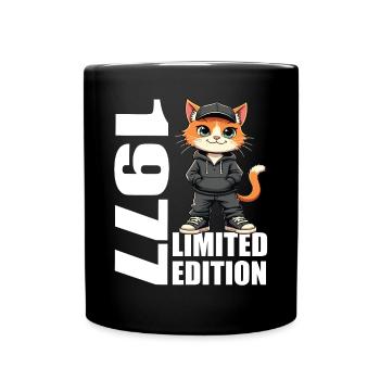 Limited Edition 1977 Geburtstag 1977 Geboren - Tasse einfarbig - Schwarz - Vorne