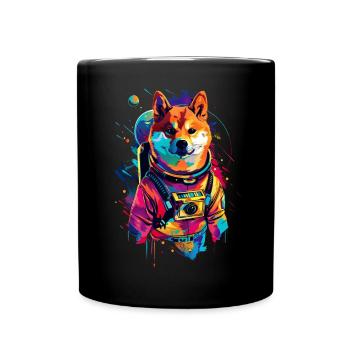 Shiba Inu - Tasse einfarbig - Schwarz - Vorne