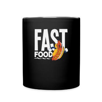 Quick Hot Dog Fast Food Fun - Full Colour Mug - black - Front