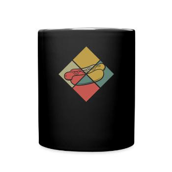 Hot Dog Geometric Pattern Enjoyment - Full Colour Mug - black - Front