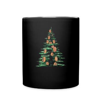Hot Dog Christmas Tree Joy - Full Colour Mug - black - Front