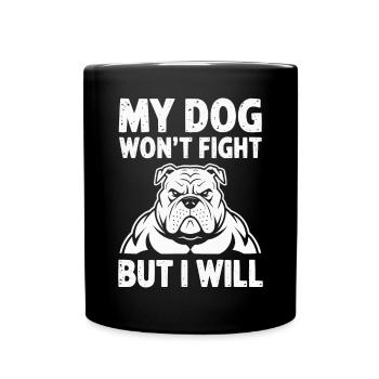 Anti Humain Pro Chien Amoureux Propriétaire Chiot Chiot Doggy - Mug uni - noir - Devant
