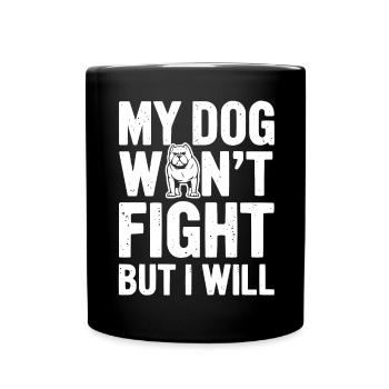 Anti Humain Pro Chien Amoureux Propriétaire Chiot Chiot Doggy - Mug uni - noir - Devant