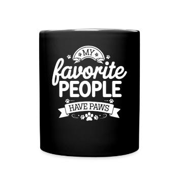 Anti Humain Pro Chien Amoureux Propriétaire Chiot Chiot Doggy - Mug uni - noir - Devant