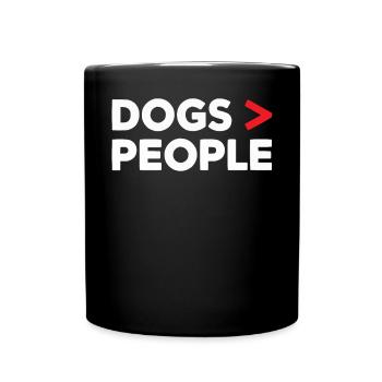 Anti Humain Pro Chien Amoureux Propriétaire Chiot Chiot Doggy - Mug uni - noir - Devant