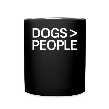 Anti Humain Pro Chien Amoureux Propriétaire Chiot Chiot Doggy - Mug uni - noir - Devant