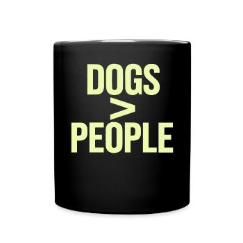 Anti Humain Pro Chien Amoureux Propriétaire Chiot Chiot Doggy - Mug uni - noir - Devant