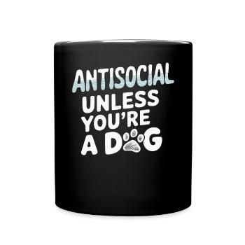 Anti Humain Pro Chien Amoureux Propriétaire Chiot Chiot Doggy - Mug uni - noir - Devant