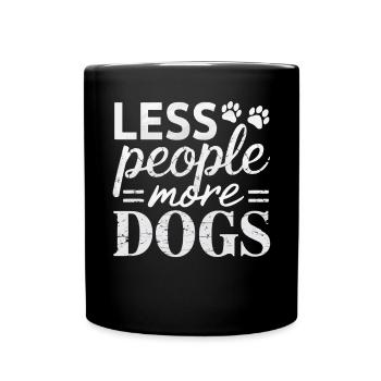 Anti Humain Pro Chien Amoureux Propriétaire Chiot Chiot Doggy - Mug uni - noir - Devant