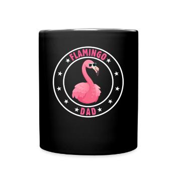 Flamingo Daddy Flamingo Dad Flamingo Bird - Full Colour Mug - black - Front