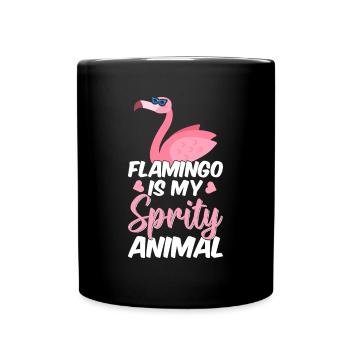 Flamingo is my spirit animal - Flamingo Lover - Full Colour Mug - black - Front