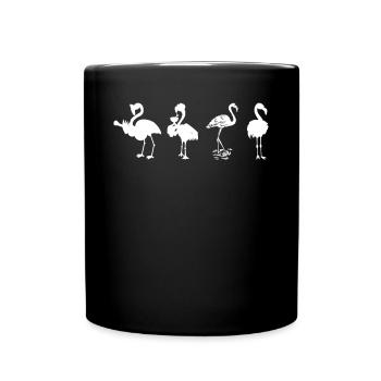 Flamants roses drôles Flamants roses de fête - Mug uni - noir - Devant