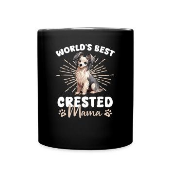 Chinese Crested Dog Groovy Crested Mama - Full Colour Mug - black - Front