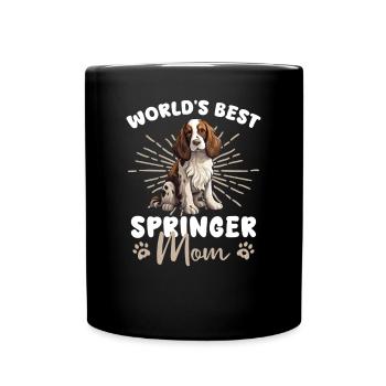 English Springer Spaniel Groovy Springer Mom - Full Colour Mug - black - Front