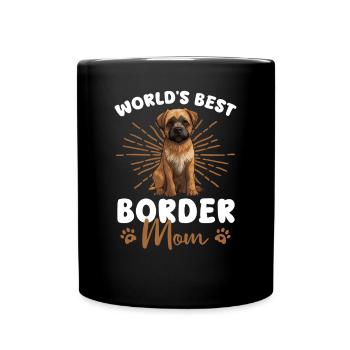 Border Terrier Groovy Border Mom - Full Colour Mug - black - Front
