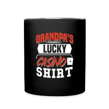 Grandpa's Lucky Poker Shirt Lustiges Casino Poker - Tasse einfarbig - Schwarz - Vorne