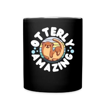 Otter Pun Otterly Amazing - Tasse einfarbig - Schwarz - Vorne