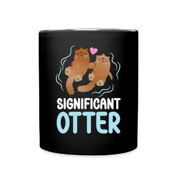 Otter Pun Significant Otter - Tasse einfarbig - Schwarz - Vorne