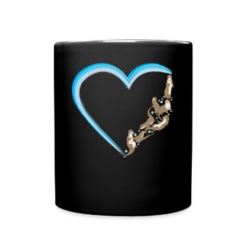 Cœur de loutre - Mug uni - noir - Devant