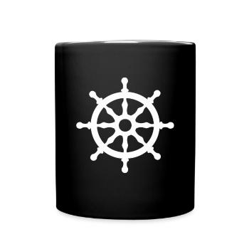 Steering wheel helmsman maritime - Full Colour Mug - black - Front
