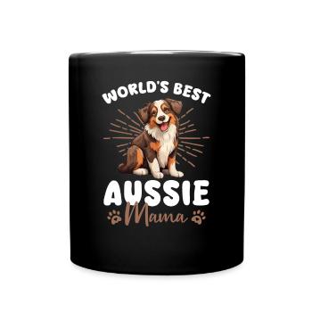 Australian Shepherd Red Tri Dog Aussie mom - Full Colour Mug - black - Front